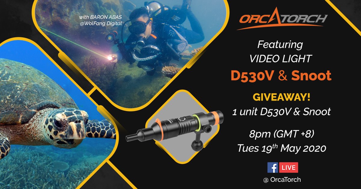 [LIVE] OrcaTorch Facebook Live #3 with Baron Abas / D530V & Snoot Dive Light