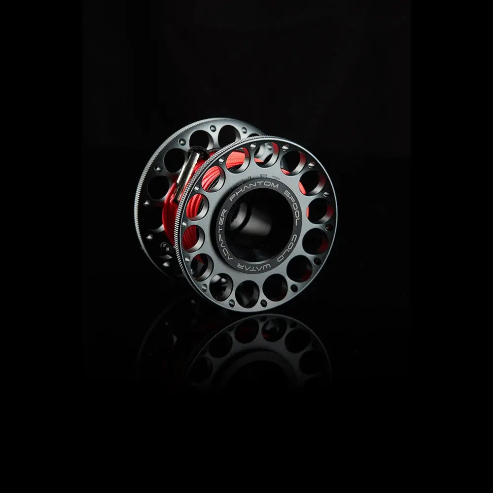 Phantom 2.0 30M Scuba Diving Finger Spool Reel with 316 Stainless Steel Black Double Ended Clip for Underwater Water Sport OrcaTorch Dive Lights