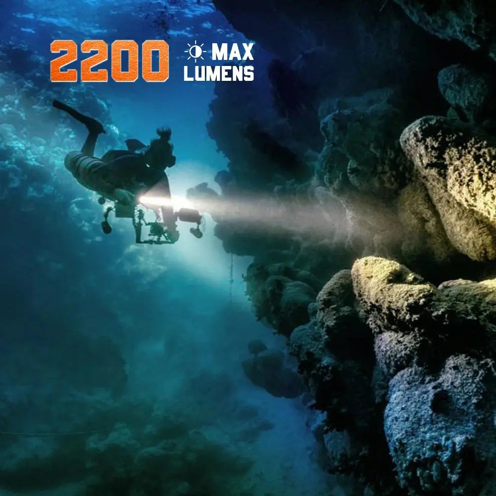 OrcaTorch D511 Max 2200 Lumens Dive Torch for Underwater Activities