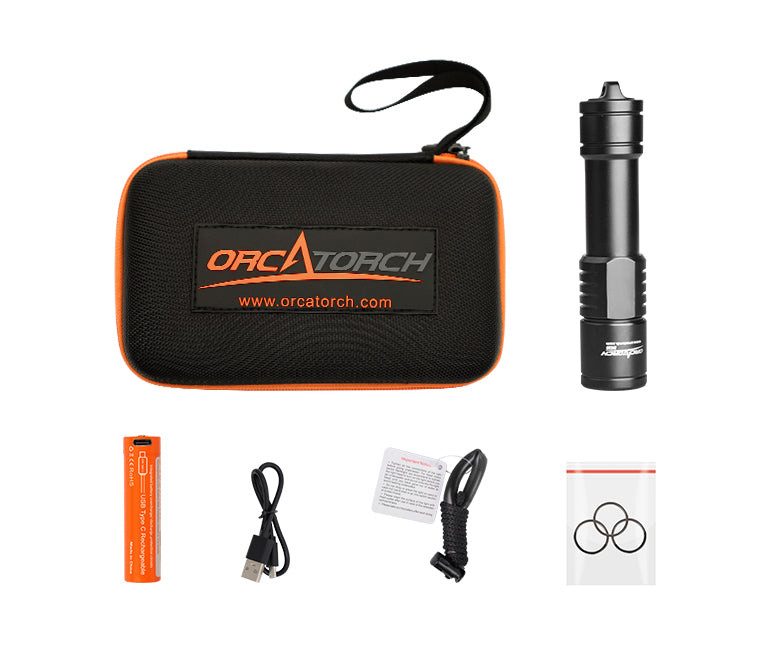 OrcaTorch D520 1000 Lumens Scuba Diving Light with Mechanically Rotary Switch