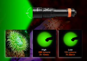 ORCATORCH D530V 1200 lúmenes Luz de vídeo subacuática