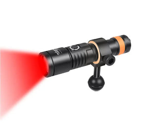 OrcaTorch D530V Red Diving Light 160 Lumens for Underwater Photography 18650 Battery