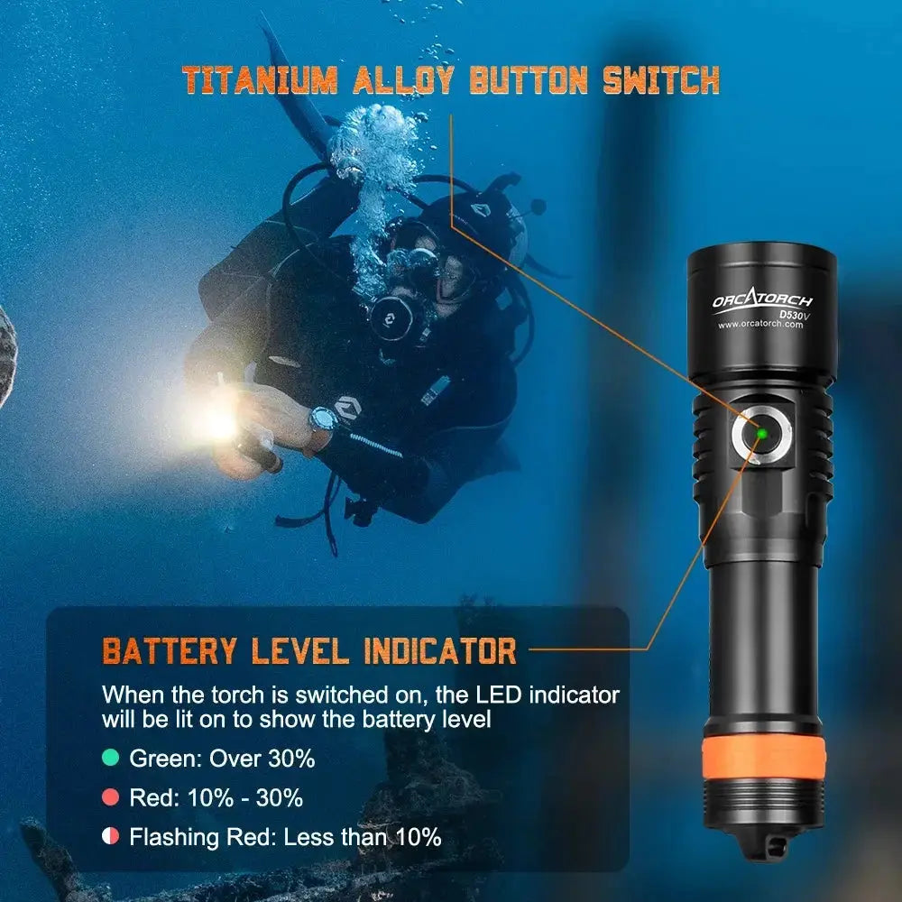 ORCATORCH D530V 1200 lumens Underwater Video Light - OrcaTorch Dive