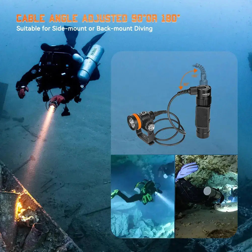 Canister Dive Light OrcaTorch D630 V2.0 for Technical Diving Canister Dive Light OrcaTorch D630 V2.0 for Technical Diving