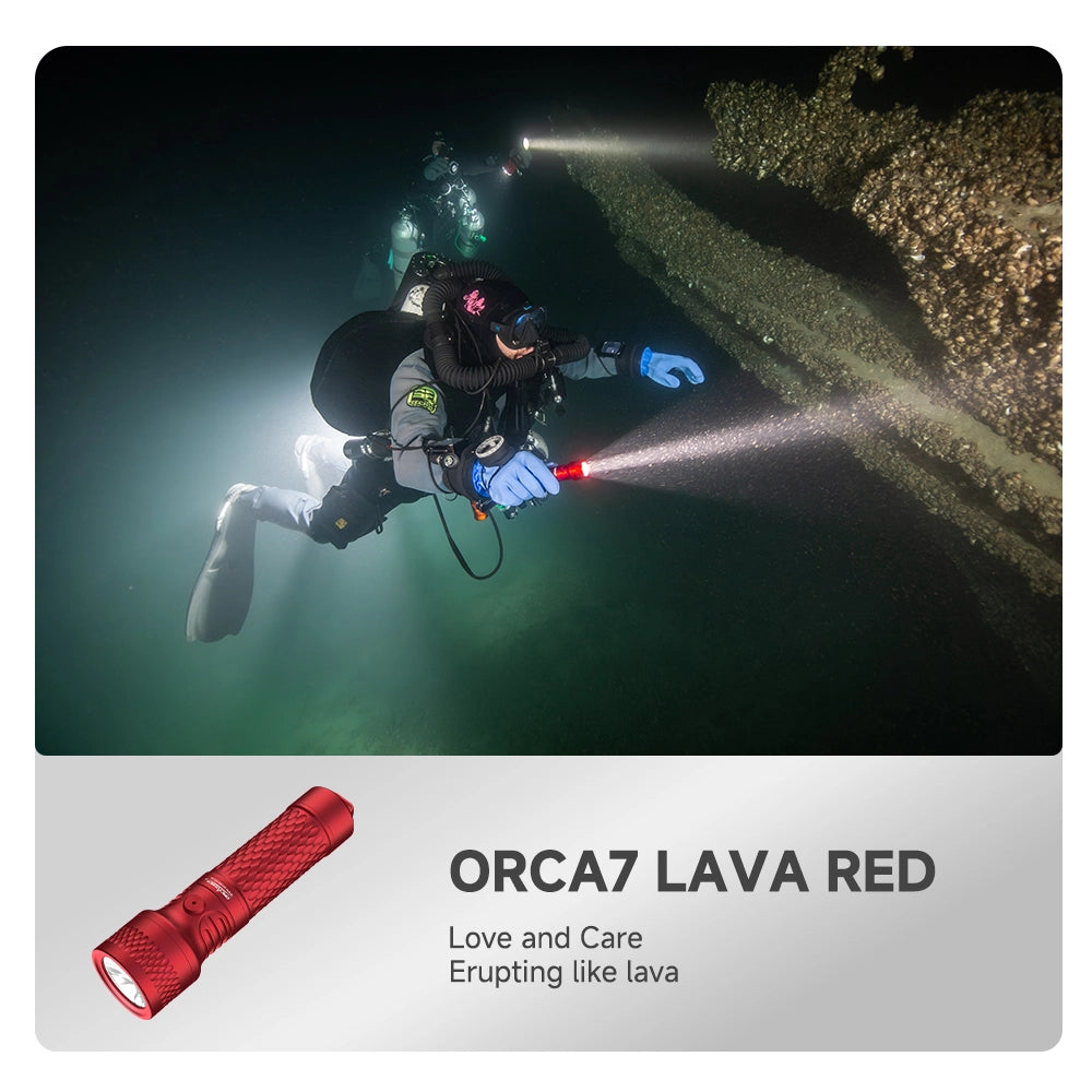 Orca Torch OrcaTorch ORCA7 Compact Backup Dive Light 3000 Lumens | Everyday Prima