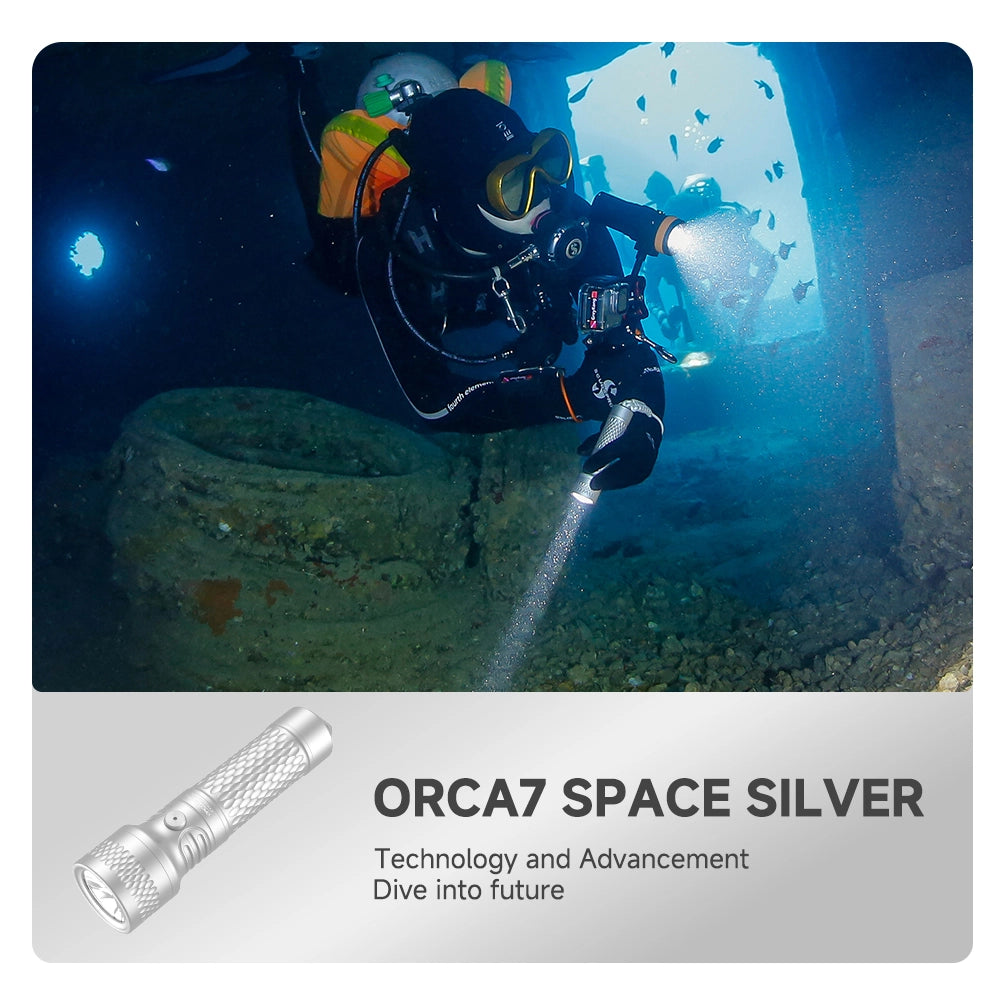 Orca Torch OrcaTorch ORCA7 Compact Backup Dive Light 3000 Lumens | Everyday Prima