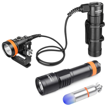 OrcaTorch D630 v2.0 & D700 & SD01 Dive Light Bundle Pack OrcaTorch D630 v2.0 & D700 & SD01 Dive Light Bundle Pack