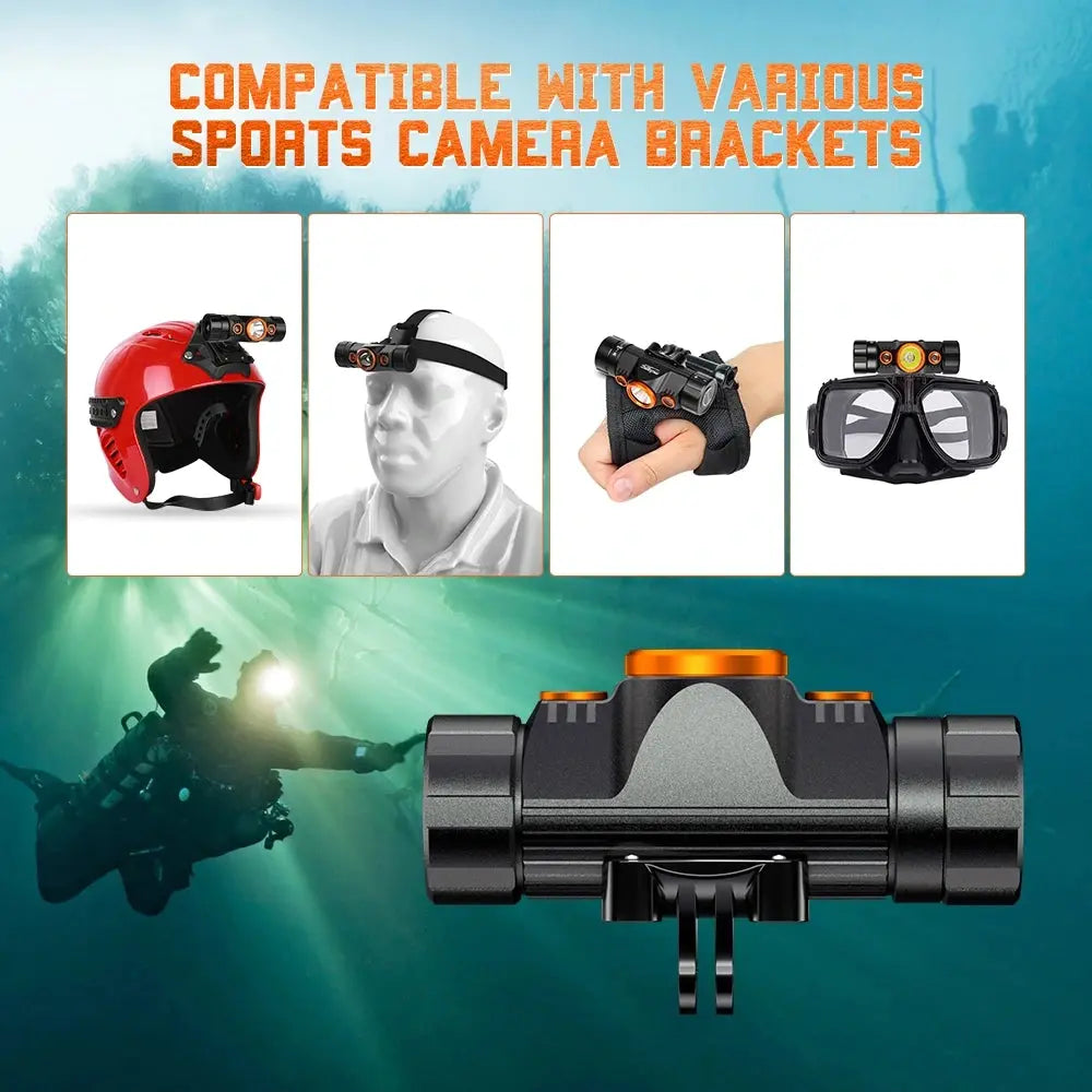 OrcaTorch TD01 Dive Headlamp Dual-Color Max 1200 Lumens OrcaTorch TD01 Dive Headlamp Dual-Color Max 1200 Lumens