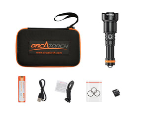 OrcaTorch ZD710 Max 2700ルーメン調整可能ビーム角度ダイブライト21700 USB-C充電式バッテリー