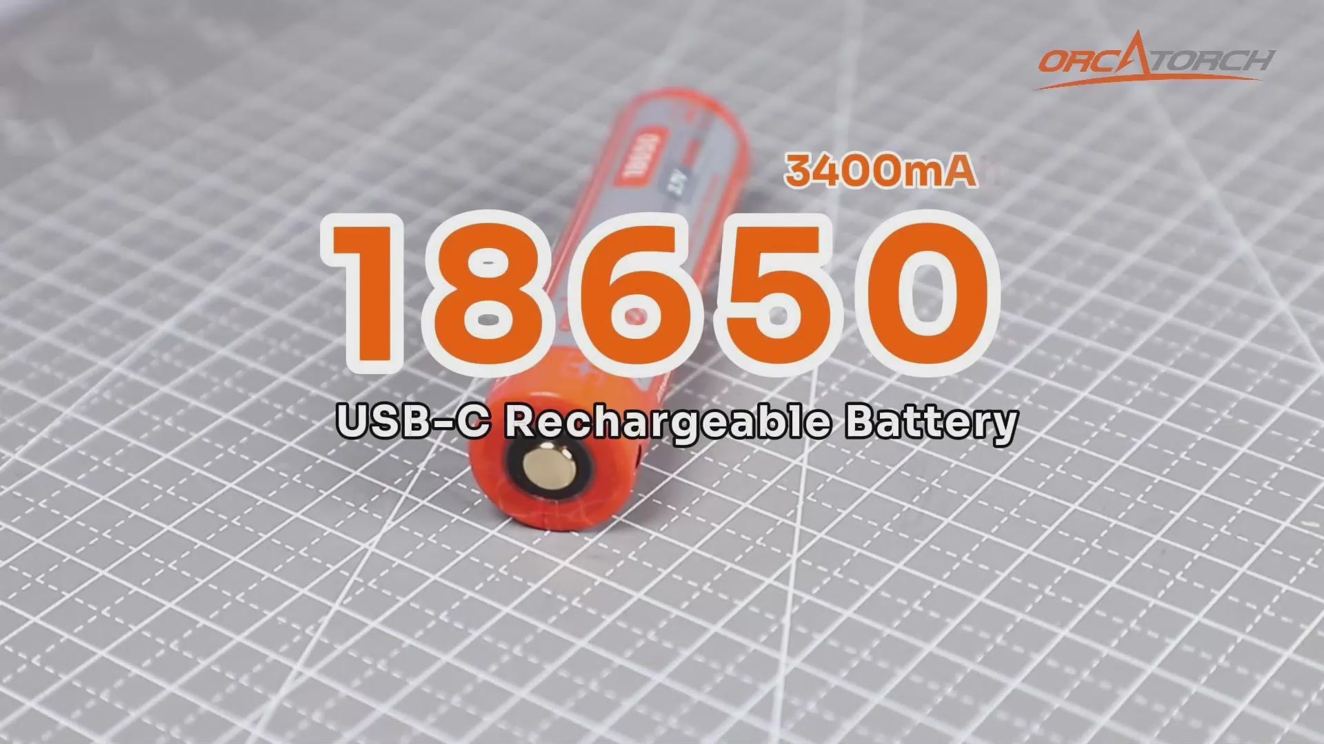 サポート（テ）バラ売り可能 OrcaTorch 18650 USB-C Rechargeable Battery 3400mAh - OrcaTorch