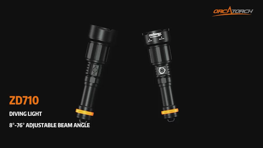 OrcaTorch ZD710 Adjustable Beam Dive Light Video