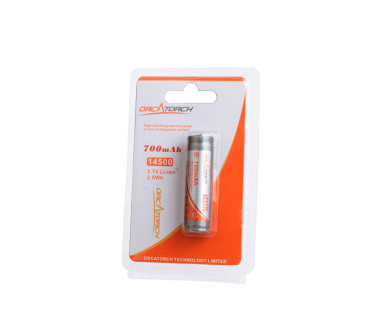 OrcaTorch 14500 Rechargeable Battery - 700mAh - OrcaTorch Dive Lights